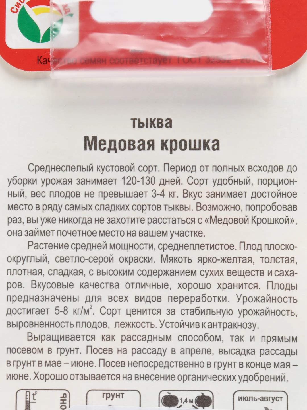 Семена Тыква "Медовая крошка", 5 штук