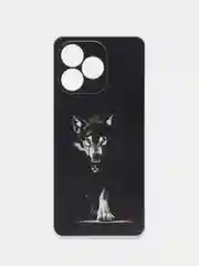 Серый меланж силиконовый чехол на Realme C53/C51 (Реалми С53/С51), прозрачный, с рисунком, защита камеры