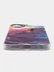 Пурпурный чехол на Tecno Spark 10/10C (Текно Спарк 10/10С), прозрачный, с рисунком, защита камеры