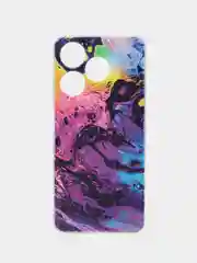 Пурпурный чехол на Tecno Spark 10/10C (Текно Спарк 10/10С), прозрачный, с рисунком, защита камеры