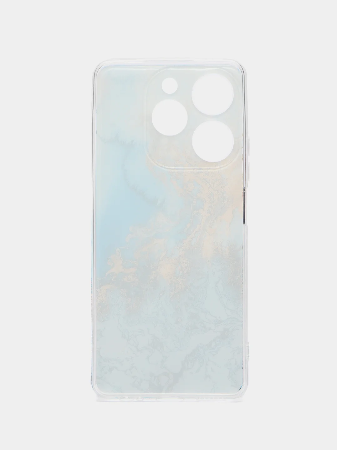 Голубой чехол на Tecno Spark 10 Pro (Текно Спарк 10 Про), прозрачный, с рисунком, защита камеры