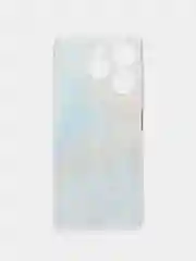 Голубой чехол на Tecno Spark 10 Pro (Текно Спарк 10 Про), прозрачный, с рисунком, защита камеры