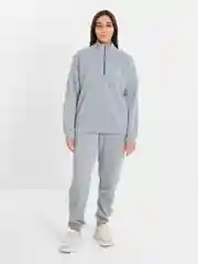 Серый меланж спортивный костюм женский, на молнии