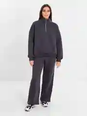 Угольный женский костюм теплый, двойка