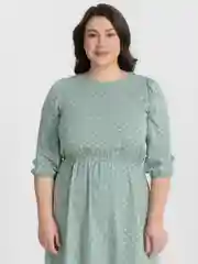 Мятный платье женское повседневное, длинное, в горошек