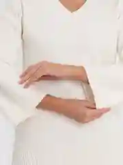Белый женский свитер, вязаный, оверсайз
