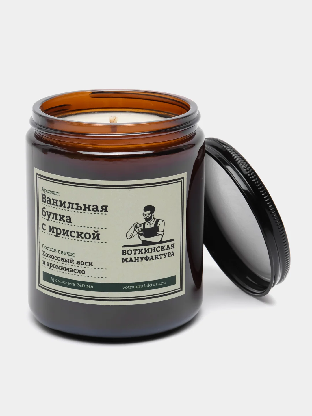 Ароматическая свеча "Ванильная булка с ириской"