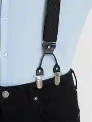 Серый металлик подтяжки мужские в коробке, двойной клипс