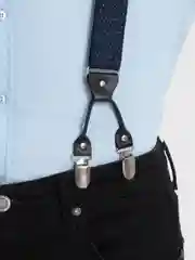 Серый меланж подтяжки мужские в коробке, двойной клипс