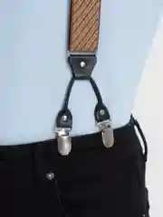 Терракотовый подтяжки мужские в коробке, двойной клипс