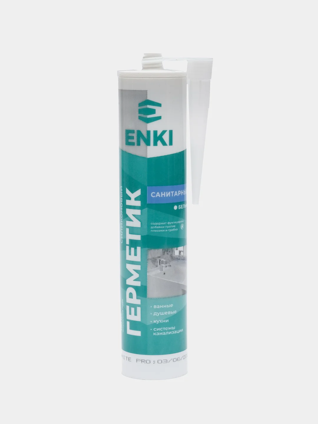 Белый герметик Enki, санитарный