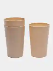 Бежевый стакан пластиковый, многоразовый