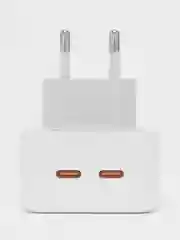Белый блок питания для зарядки телефона с двойным входом type c 35W / для Samsung, Xiomi, Apple
