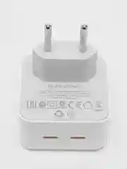 Белый блок питания для зарядки телефона с двойным входом type c 35W / для Samsung, Xiomi, Apple