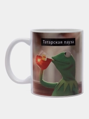 Кружка сувенирная, с принтом Кермит "Татарская пауза", в подарочной коробке