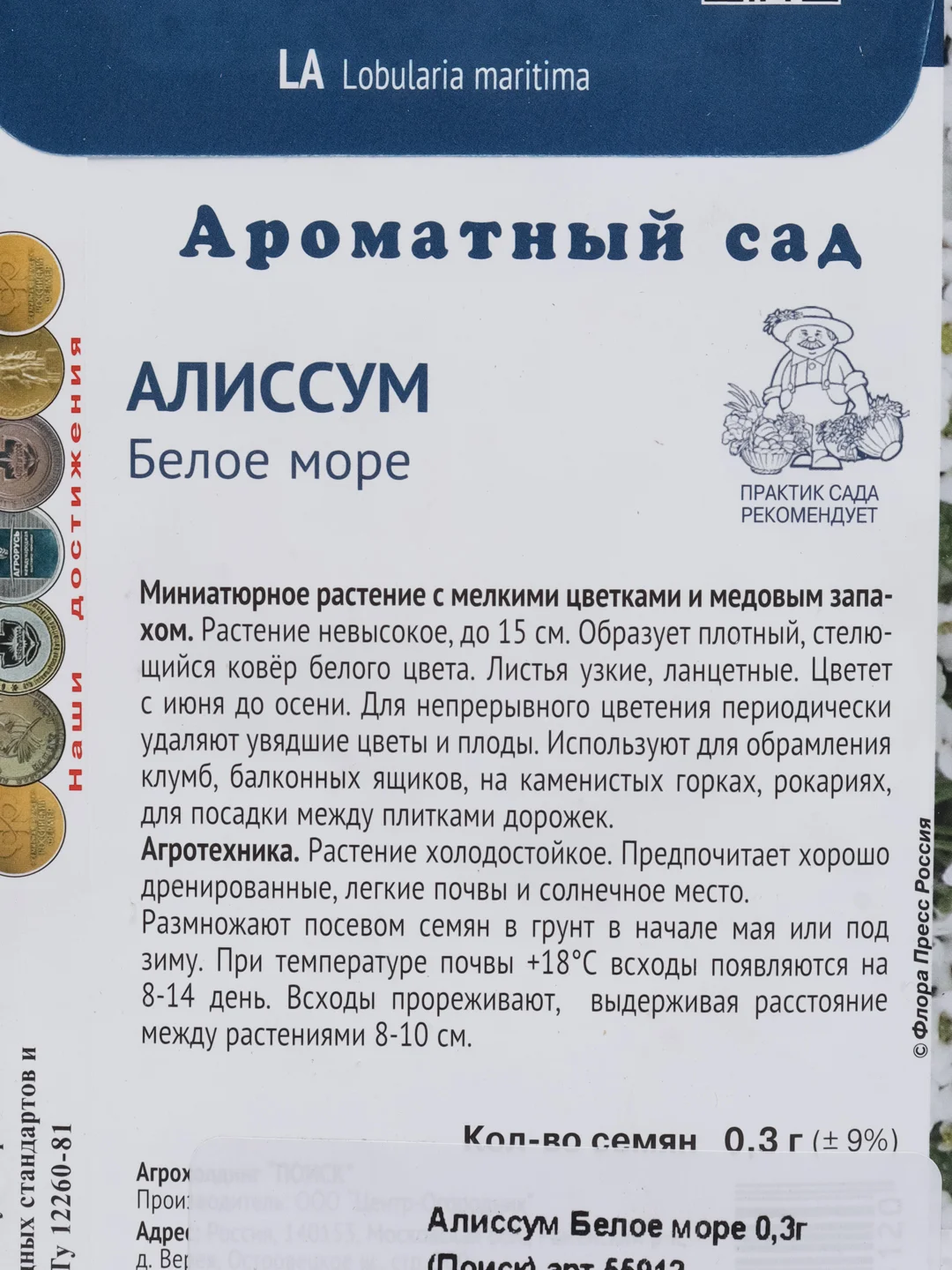 Семена Алиссум "Белое море", Поиск, 0,3 г