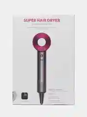 Розовый фен для укладки и сушки волос Super Hair, с разными насадками