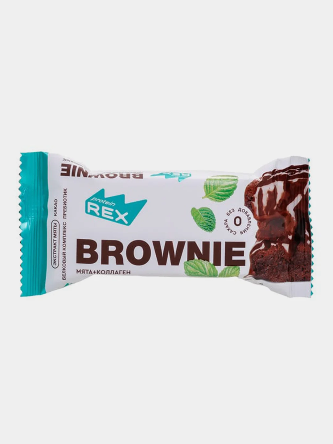 Протеиновое пирожное брауни ProteinRex Brownie, мятное, без сахара, 50г