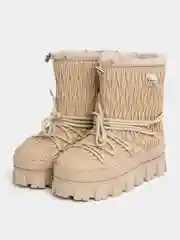 Бежевый дутики женские, зимние