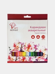 Набор акварельных карандашей АРТформат, 24 цвета, трехгранные, корпус дерево