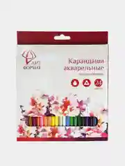 Набор акварельных карандашей АРТформат, 24 цвета, трехгранные, корпус дерево