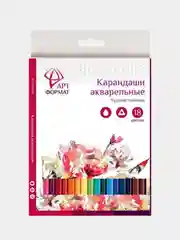 Набор акварельных карандашей АРТформат, 18 цветов, трехгранные, корпус дерево