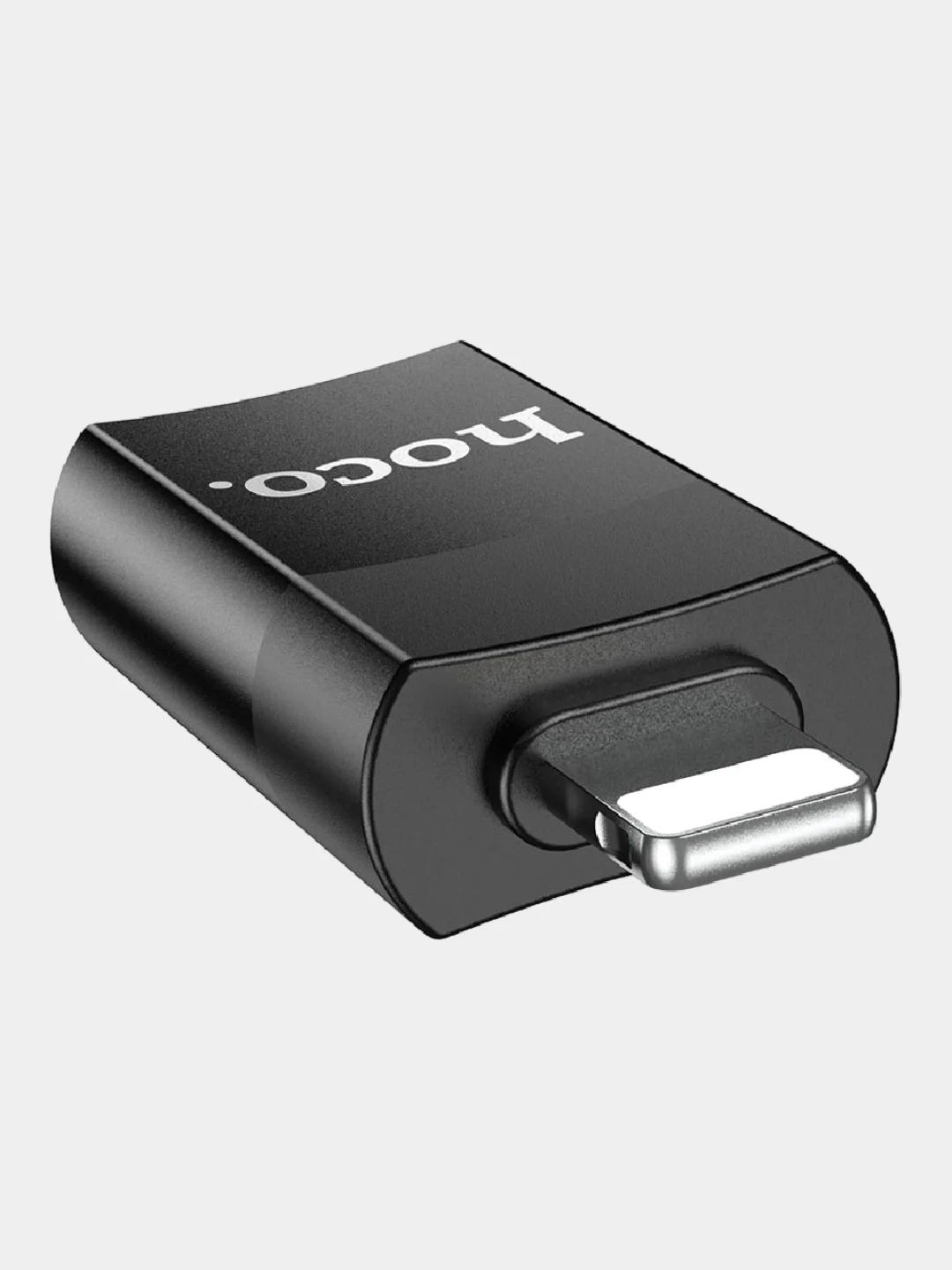 Черный переходник Hoco UA17 для Lightning на USB 2.0, OTG адаптер СТАБИЛЬНАЯ ПЕРЕДАЧА