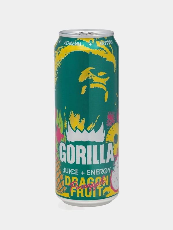 Энергетический напиток Gorilla Dragon Fruit & Pineapple, питайя-ананас, 450 мл