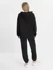 Черный спортивный женский костюм: толстовка, брюки