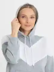 Серый металлик спортивный костюм женский: худи и штаны, на флисе, оверсайз