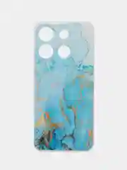 Светло-синий чехол для Infinix Smart 7 Plus (Инфиникс Смарт 7 Плюс), прозрачный, с рисунком, защита камеры