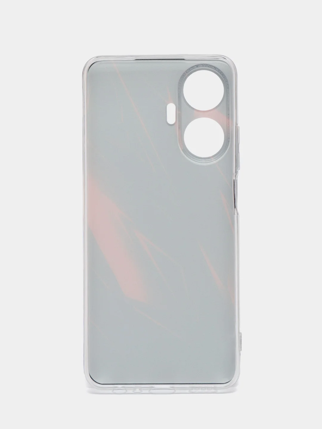 Красный силиконовый чехол на Realme C55 (Реалми C55), прозрачный, с рисунком, защита камеры