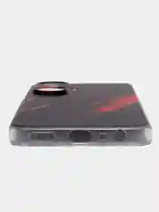 Красный силиконовый чехол на Realme C55 (Реалми C55), прозрачный, с рисунком, защита камеры