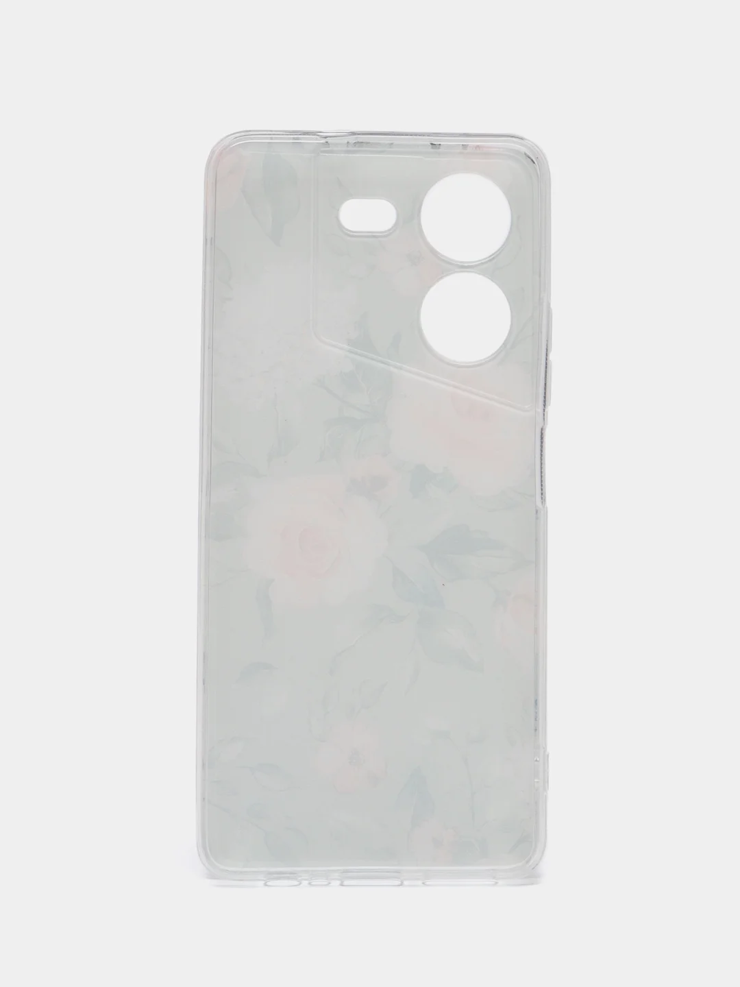 Кораллово-розовый силиконовый чехол на Tecno Pova 5 (Текно Пова 5), прозрачный, с рисунком, защита камеры
