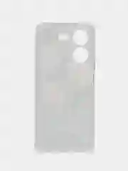 Кораллово-розовый силиконовый чехол на Tecno Pova 5 (Текно Пова 5), прозрачный, с рисунком, защита камеры