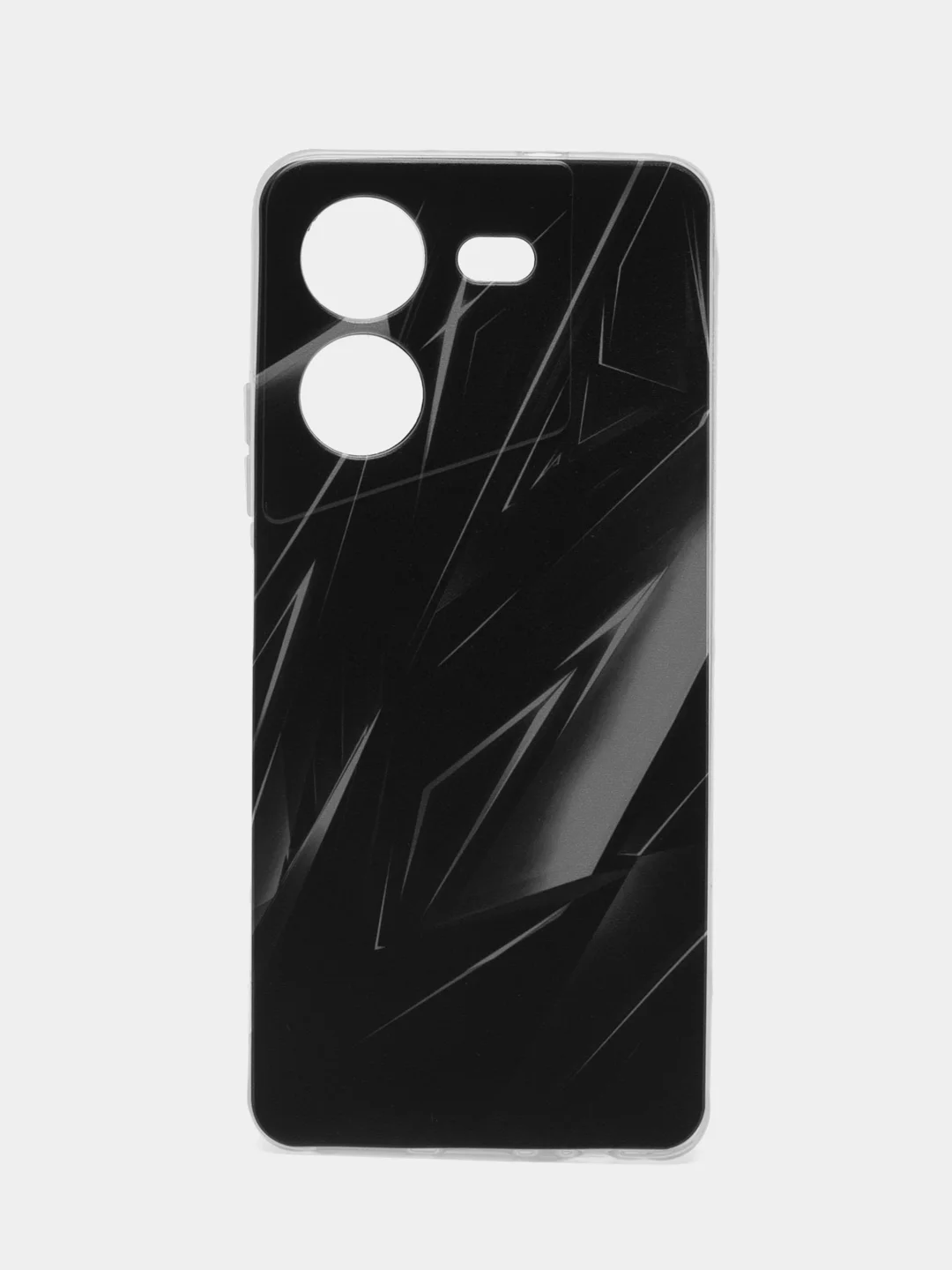 Красный силиконовый чехол на Tecno Pova 5 (Текно Пова 5), прозрачный, с рисунком, защита камеры