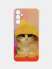Желтый чехол на Samsung Galaxy A14 4G (Галакси A14 4G), прозрачный, с рисунком, защита камеры