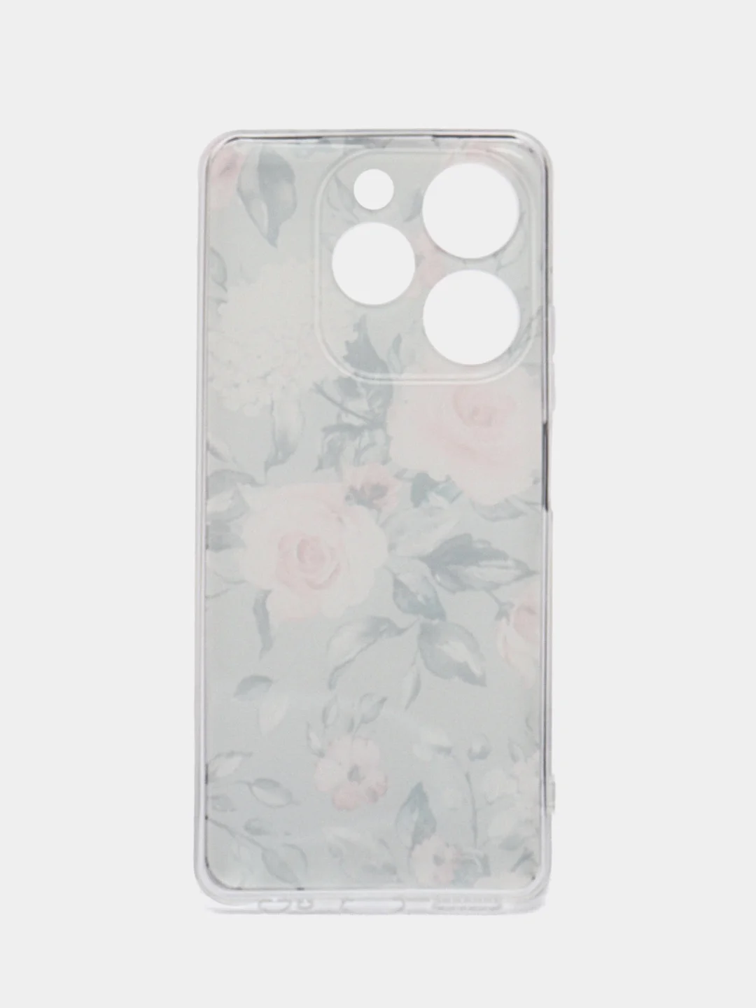 Кораллово-розовый чехол на Tecno Spark 10 Pro (Текно Спарк 10 Про), прозрачный, с рисунком, защита камеры