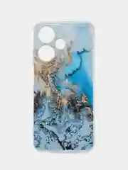 Голубой чехол на Infinix Hot 30i (Инфиникс Хот 30и) с рисунком, прозрачный