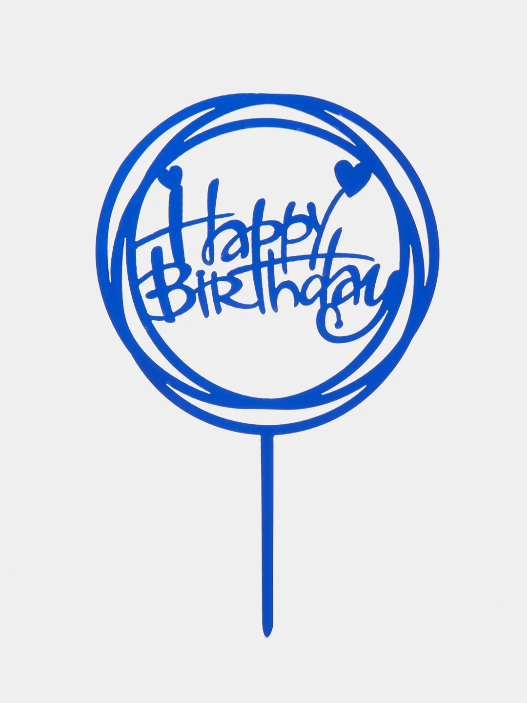 Синий топпер на торт, "Happy Birthday" из акрила для украшения торта,круг, ромб, золото