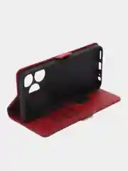 Красный чехол-книжка Tecno Spark 10 / 10C (Техно Спарк), с боковым магнитом