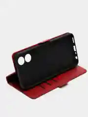Красный чехол-книжка на Oppo A18/Oppo A38 4G ( Оппо А18/Оппо А38 4G) с боковым магнитом