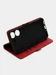Красный чехол книжка для Redmi 13 C (Редми 13 С), с боковым магнитом