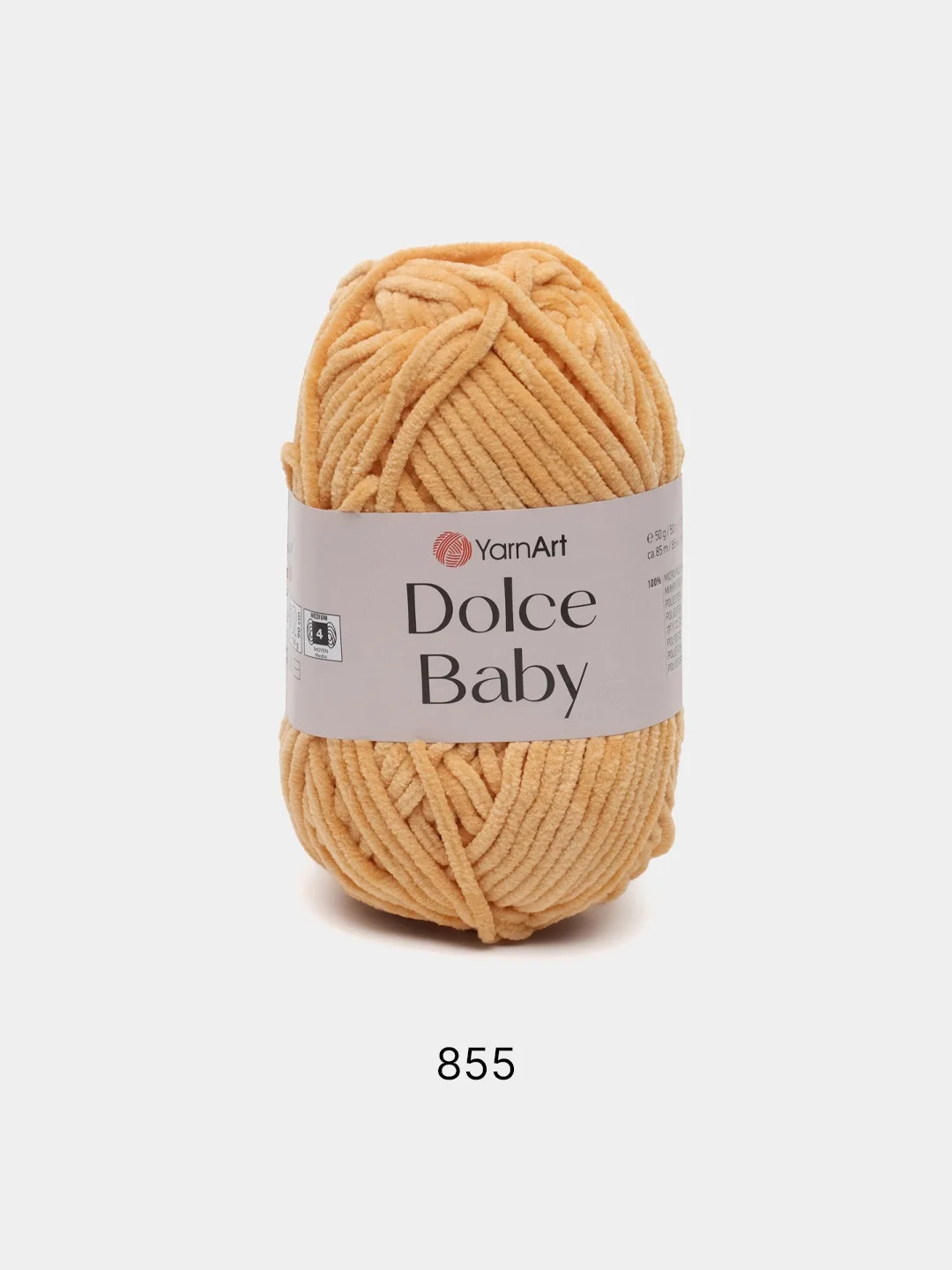 Медный пряжа плюшевая YarnArt "Dolce Baby", 100% микрополиэстер, 50 г, 85 м