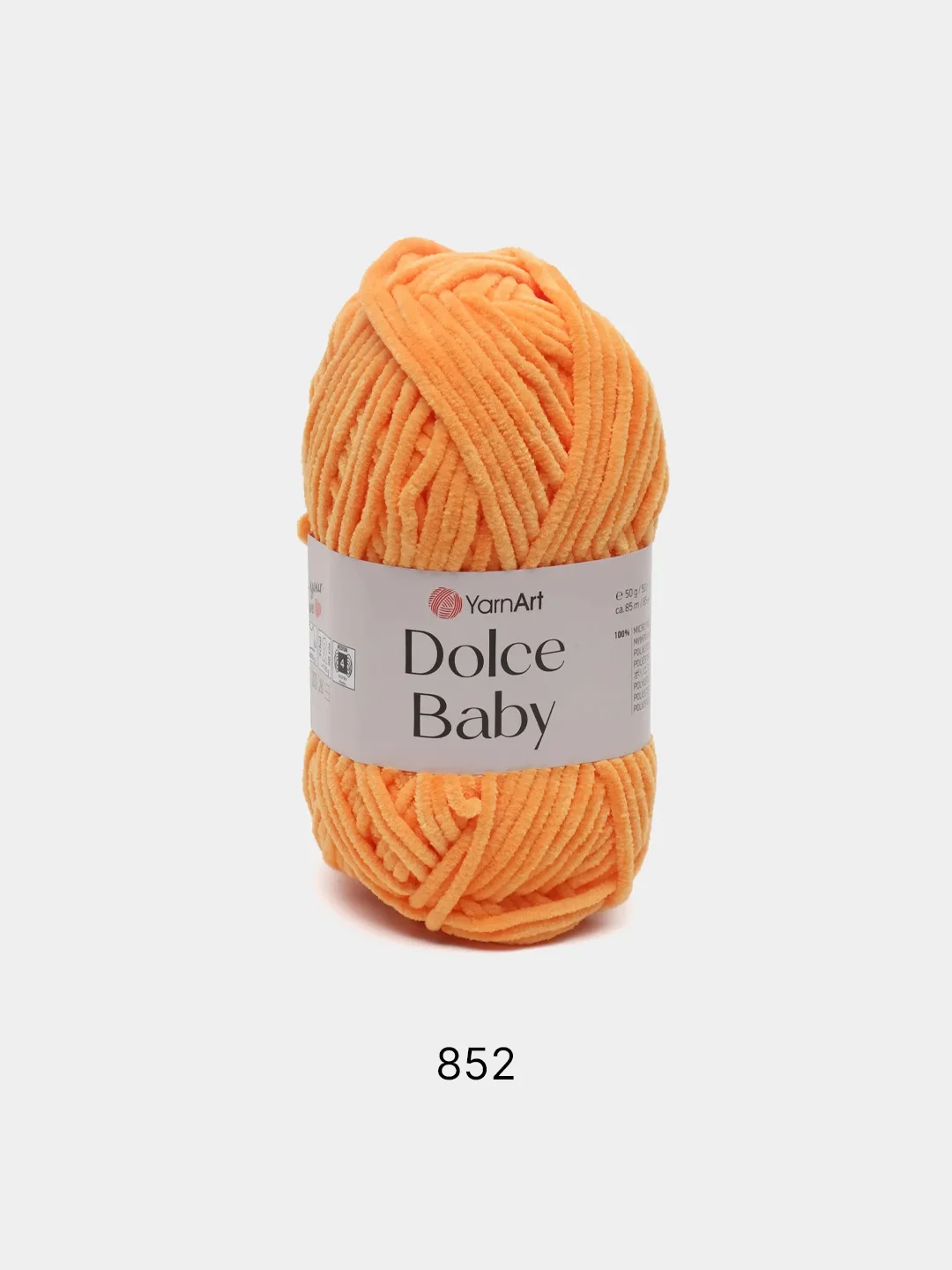 Светло-оранжевый пряжа плюшевая YarnArt "Dolce Baby", 100% микрополиэстер, 50 г, 85 м