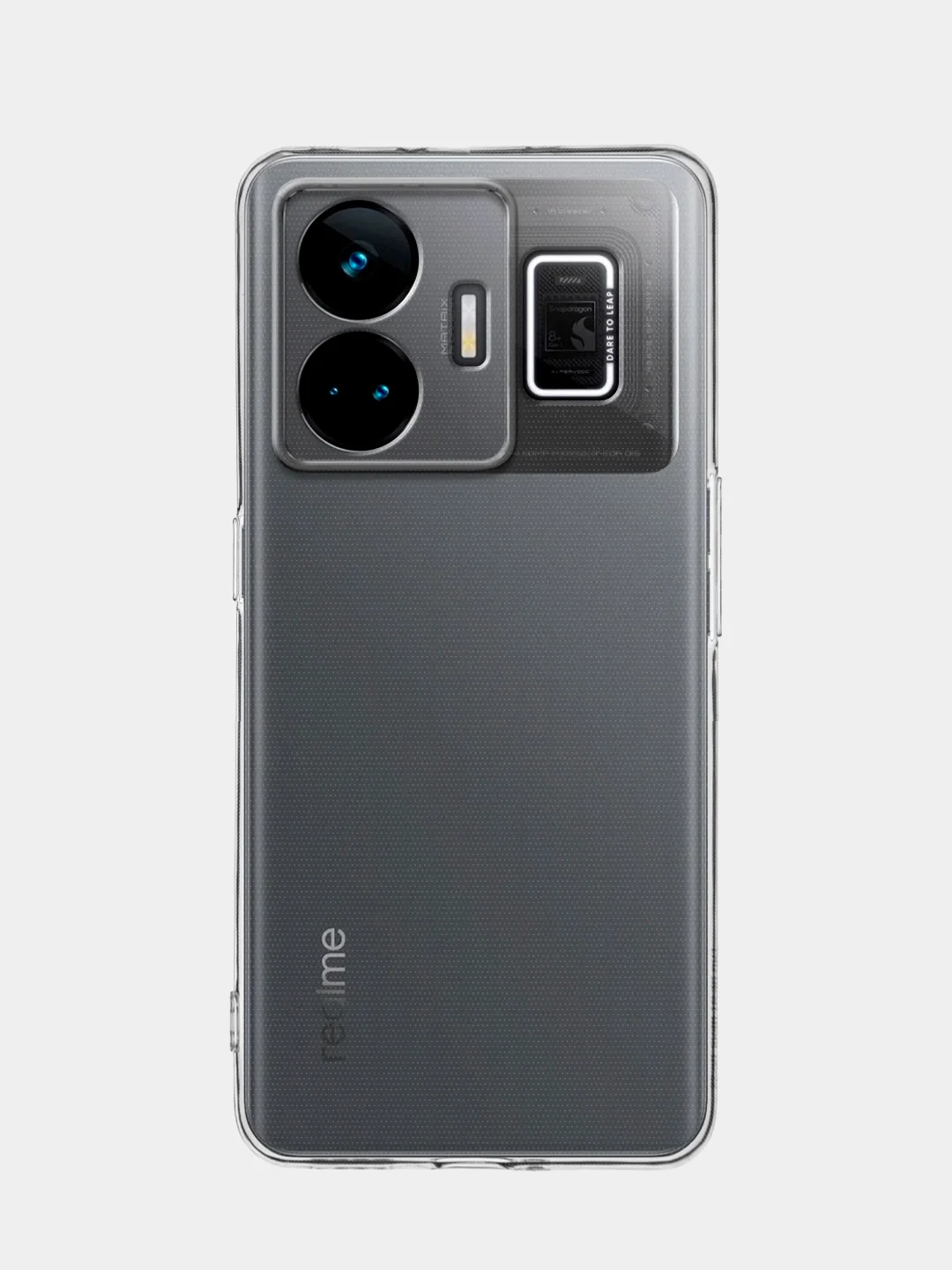 Прозрачный чехол для Realme GT Neo 5, GT3 силиконовый BROSCORP матовый / прозрачный с защитой камер