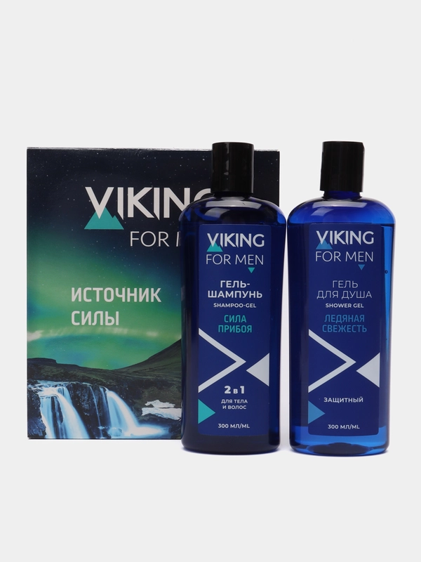 Гель-шампунь VIKING "Сила прибоя", 300 мл + Гель "Ледяная свежесть", 300 мл