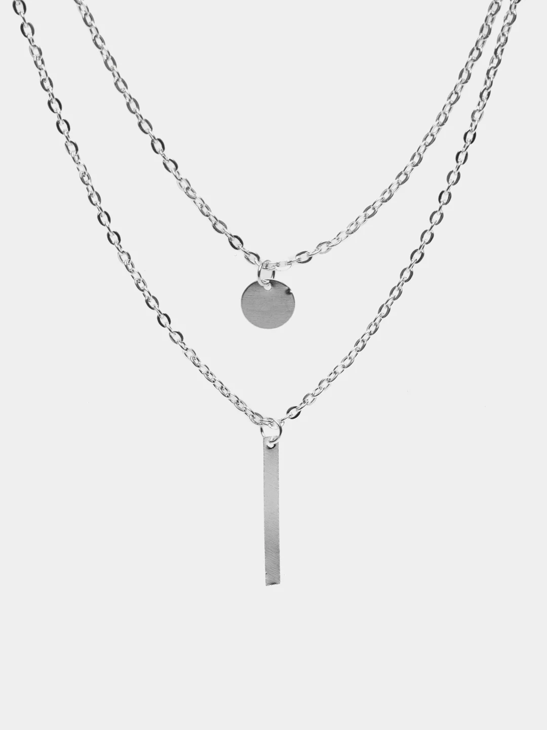 Серебряный женская цепочка-колье, тройная, регулируемая, многослойная