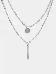 Серебряный женская цепочка-колье, тройная, регулируемая, многослойная
