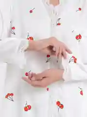 Разноцветный шелковая пижама женская, вишня